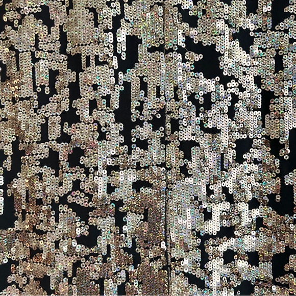 DEREK LAM 10 CROSBY Sequins Long Sleeve Dress in Gold - Picture 3 of 10